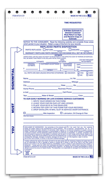 After Hours Envelopes - 2 Part - 100/Pack